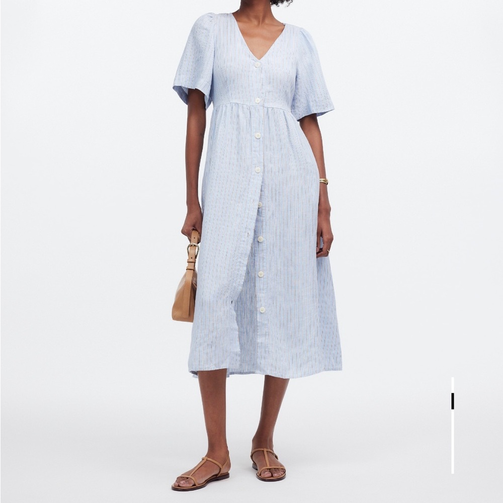 EUC Madewell Light Blue Button-Down Midi Dress